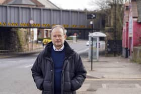 Paul Blomfield MP at the railway at Heeley. Photo:Scott Merrylees