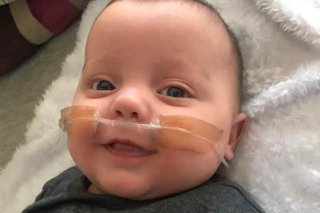 Oscar Robinson who was born 15 weeks early just three weeks after his mum discovered she was pregnant