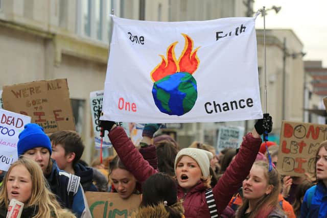 Pictured, climate change protesters in Sheffield in February last year. Photo credit: JPIMedia