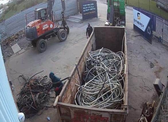 A large vehicle was used to steal a skip containing metal cables from Synergy Metal trading on Bland Street on Wednesday 21 April at about 8pm, according to South Yorkshire Police. Photo credit: South Yorkshire Police