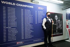 England's Shaun Murphy waits to walk out for his semi-final at the Crucible. Pictures: PA.