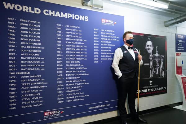 England's Shaun Murphy waits to walk out for his semi-final at the Crucible. Pictures: PA.