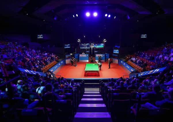 A general view of the semi-final match between England's Kyren Wilson and England's Shaun Murphy during day 14 of the Betfred World Snooker Championships 2021 at The Crucible (Picture: Zac Goodwin/PA Wire)