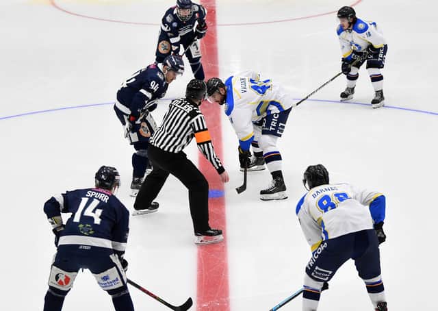 WE'LL MEET AGAIN: Leeds and Sheffield Steeldogs hope to be able to face off against each other again from September onwards. Picture: Jonathan Gawthorpe.