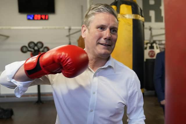Labour leader Keir Starmer during a visit to the Vulcan Boxing Club in Hull, East Yorkshire, during campaigning for the local and PCC elections. Photo credit should read: Owen Humphreys/PA Wire