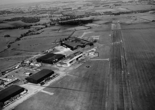 An aerial photo of Yeadon Airport in June 1957.
