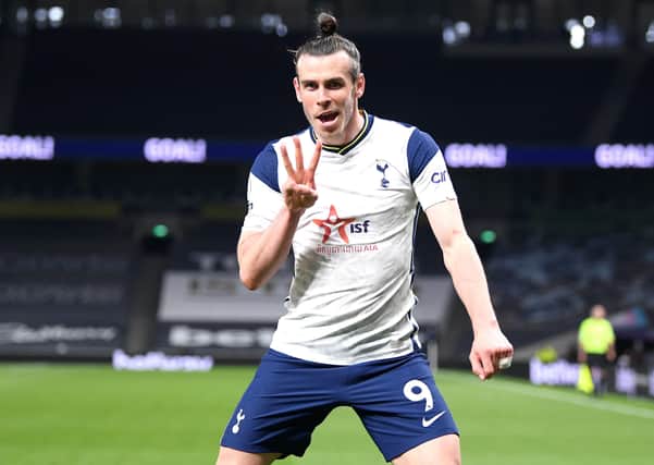 Three-sy: Tottenham Hotspur's Gareth Bale celebrates scoring their side's third goal of the game and his hat-trick against Sheffield United. Picture:  Shaun Botterill/PA Wire.