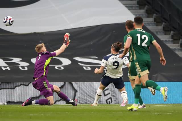 Neat finish: Tottenham Hotspur's Gareth Bale scores the opener against the Blades. Picture: Nick Potts/PA Wire.