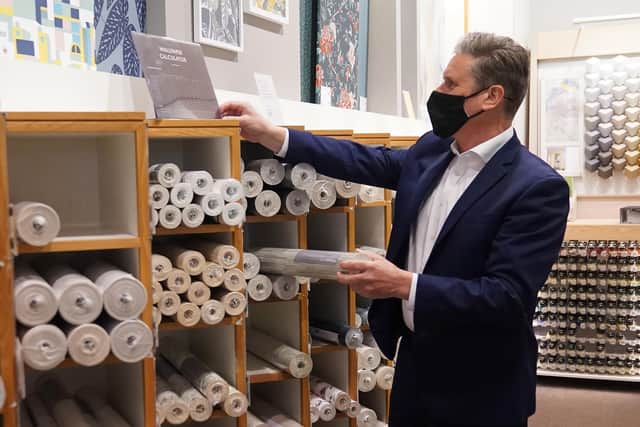 Labour leader Sir Keir Starmer during a visit to a John Lewis department store.