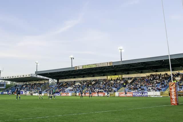 Rugby league action at Featherstone Rovers.