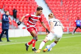Out of contract:  Jason Lokilo has found form at the right time but with his contract due to expire after the two games this week, will he be back for Doncaster Rovers next season? (Picture: Isaac Parkin/PA)