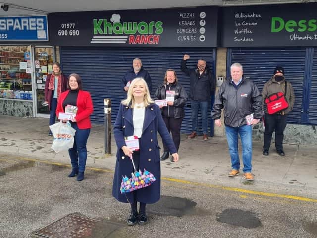 Labour's candidate for West Yorkshire mayor Tracy Brabin pictured with activists. Photo: Labour Party