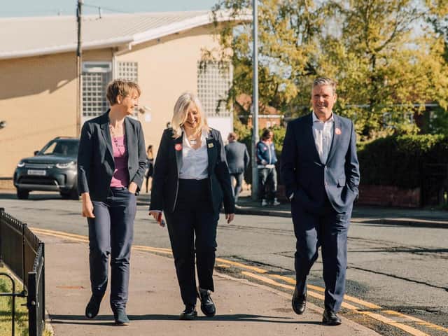 Sir Keir Starmer visited Pontefract on the campaign trail on Wednesday, alongside Labour's West Yorkshire mayoral candidate Tracy Brabin and local MP Yvette Cooper.