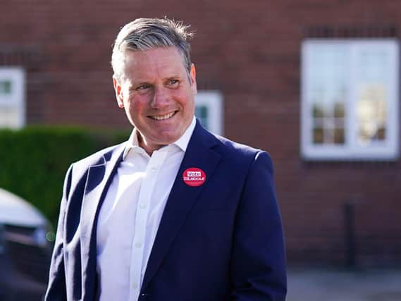 Labour leader Sir Keir Starmer visits St Mary's Community Centre in Pontefract, West Yorkshire, to meet with community workers and ex-miners during campaigning for the election for West Yorkshire mayor. Photo: PA