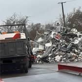 Scrap metal at the former Cooplands factory site on Wharf Road, Wheatley,