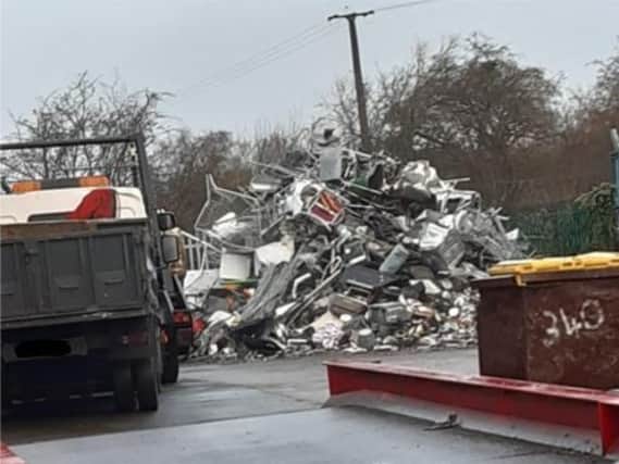 Scrap metal at the former Cooplands factory site on Wharf Road, Wheatley,