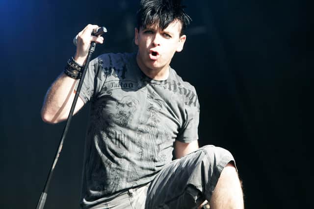 PADDOCK WOOD, UNITED KINGDOM - JULY 05:  Gary Numan performs live on stage during The Mighty Boosh Festival at The Hop Farm on July 5, 2008 in Paddock Wood, Kent, England. 30,000 people attended the one day comedy and music festival, with The Charlatans, The Kills, Gary Numan and stars from TV comedy, The Mighty Boosh performing live.  (Photo by Simone Joyner/Getty Images)