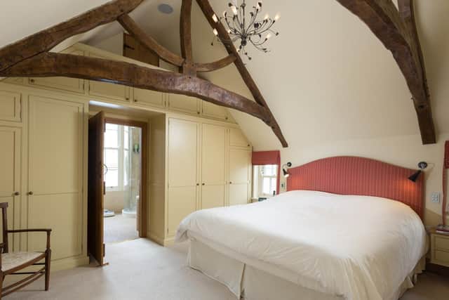 One of the bedrooms with orignal beams