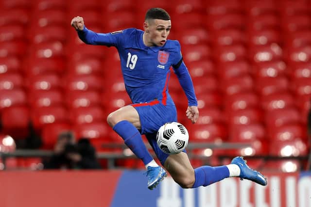 England's Phil Foden during the FIFA 2022 World Cup qualifyers.