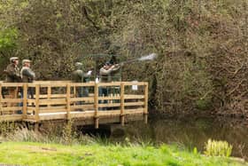 Fundraisers take part in a clay pigeon shoot on the Swinton Estate (photo: Mollie Lord)