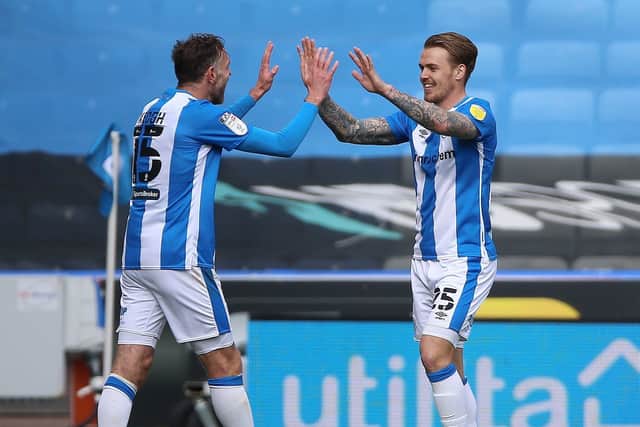 Huddersfield Town's Danny Ward celebrates scoring Picture: Nigel French/PA