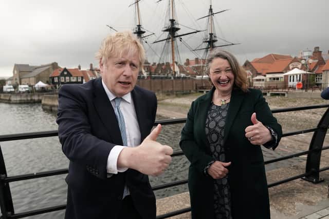 Boris Johnson celebrates the Hartlepool by-election win of Jill Mortimer, a Thirsk farmer.
