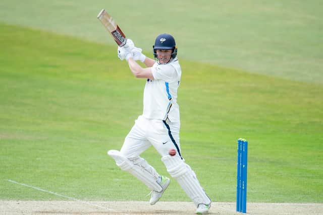 LEADING THE WAY: Yorkshire's Gary Ballance hits out on his way to ending day two at Headingley unbeaten on 91. Picture by Allan McKenzie/SWpix.com