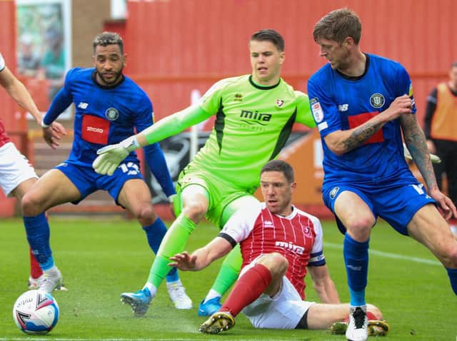 Harrogate Town suffered a 4-1 defeat to League Two champions Cheltenham on the final day of the 2020/21 season. Pictures: Matt Kirkham