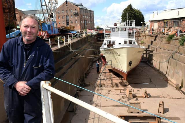 John Dean, owner of the drydock in Hull, where the Yorkshire Belle is undergoing annual maintenance and tests