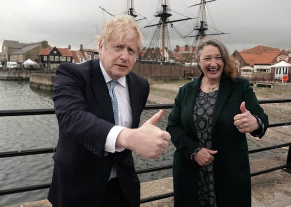 Hartlepool by-election winner Jill Mortimer with Boris Johnson.