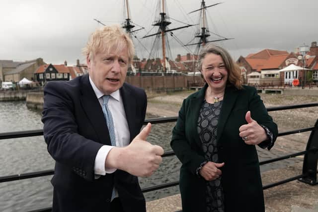 Boris Johnson with Gill Mortimer, the Hartlepool by-election winner.
