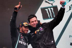 Winning duo: Lewis Hamilton and Toto Wolff.