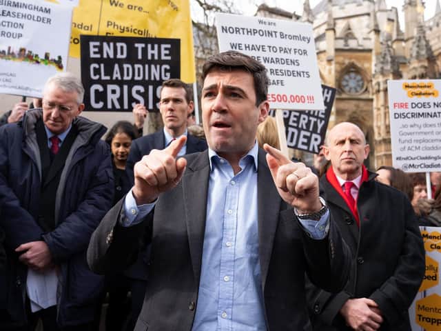 Campaigners including Manchester mayor Andy Burnham continue to fight for justice for cladding and building safety scandal victims.