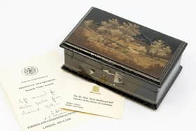The box was given to the Yorkshire-born politician by Boris Yeltsin. (Pic credit: SWNS)
