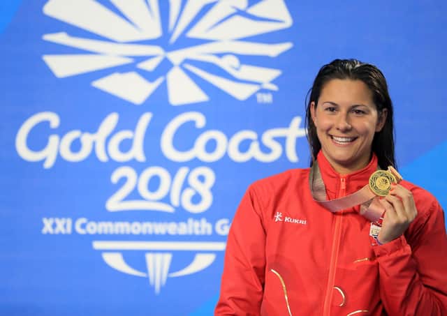 Life at the top: Aimee Willmott celebrates winning the 400m individual medley Commonwealth Games title in 2018, the medal highlight of a career that will now encompass three Olympic Games.(Picture: PA)