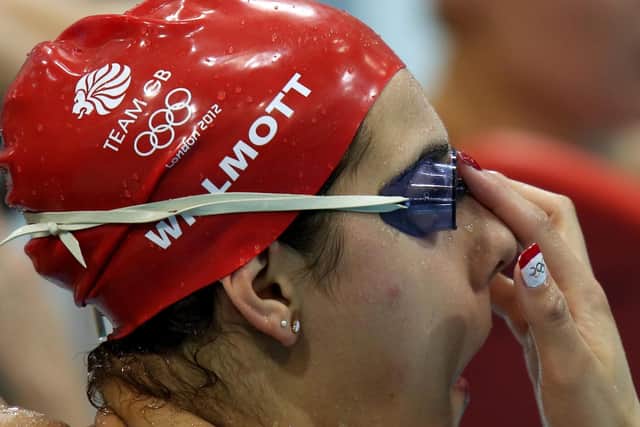 Great Britain's Aimee Willmott wears the Olympic rings on her nails during a practice session at the Aquatic Centre, Olympic Park, London. (Picture: David Davies/PA Wire)