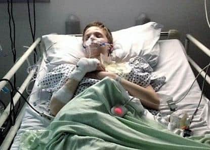 Matthew Bradley was just five when he fell seriousl ill with a virus. He had to have 20 operationsin five years