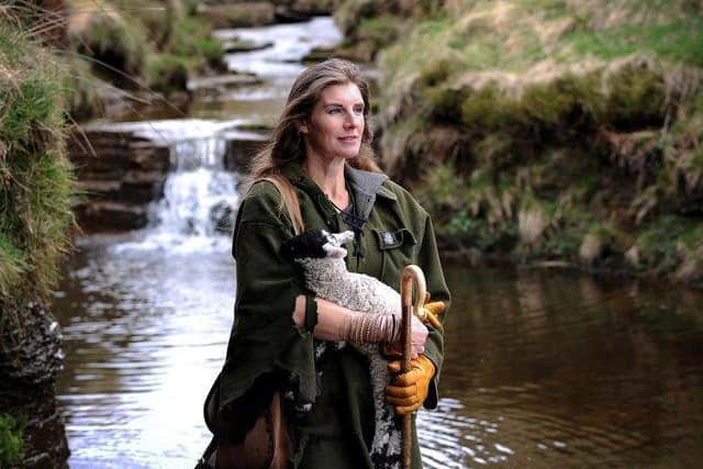 Amanda Owen on her farm at Keld in North Yorkshire. (Simon Hulme).