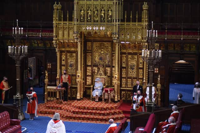 The Queen has presided over a scaled-back State Opening of Parliament.