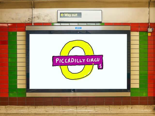 Artwork by Bradford-born artist David Hockney unveiled at London's Piccadilly Circus Tube station. Picture: Twitter/MayorofLondon
