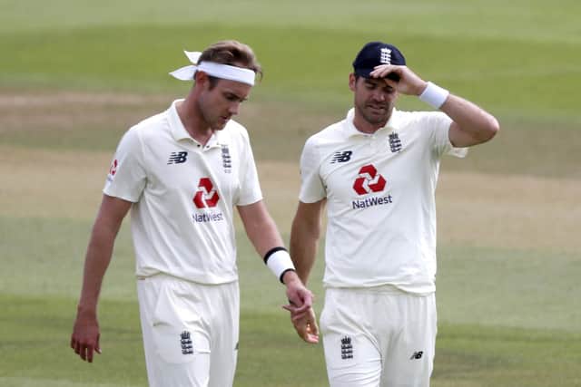 PARTNERS: England's James Anderson, right, and Stuart Broad Picture: Alastair Grant/NMC Pool/PA