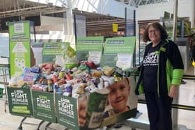 Food collected at Asda's Pudsey store in Leeds.