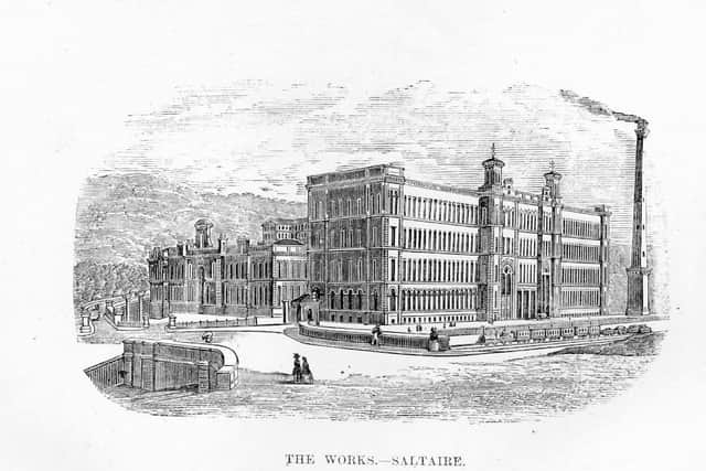 Salts Mill pictured in 1873, from Abraham Holroyd's book,  Saltaire and its Founder. Image supplied by Saltaire History Club.