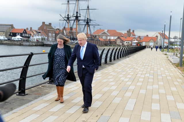 Boris Johnson with Thirsk farmer Jill Mortimer, the winner of the Hartlepool by-election.