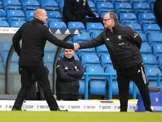 RESPECT: Sean Dyche and Marcelo Bielsa. Picture: Getty Images.