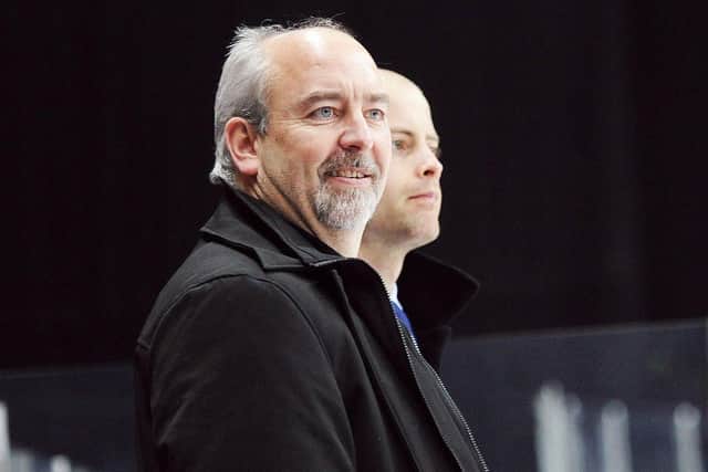 NEW FACE: Dave Whistle, pictured on the bench at Cardiff in 2014, has been apppointed as head coach and GM at Leeds. Picture courtesy of Richard Murray/Cardiff Devils.