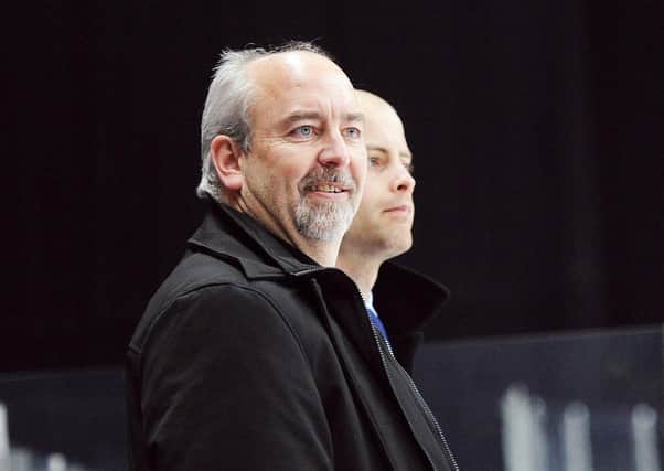 NEW FACE: Dave Whistle, pictured on the bench at Cardiff in 2014, has been apppointed as head coach and GM at Leeds. Picture courtesy of Richard Murray/Cardiff Devils.