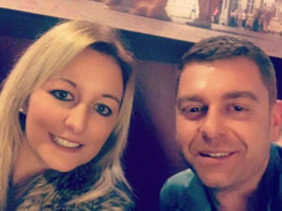 Laura Sugden with her partner Shane Gilmer, who was murdered with a crossbow in 2018