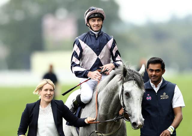 Danny Tudhope and Lord Glitters, pictured after winning at Royal Ascot,m line up in today's Lockinge Stakes at Newbury.