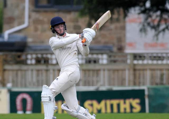 Match-winner: Collingham teenage wicketkeeper/bastman Daniel Kilby, who scored 50 from 45 balls with 6 fours and 3 sixes to help his side reach the revised 115 off 28 overs after North Leeds hit 151 in the Aire-Wharfe League. Picture: Steve Riding